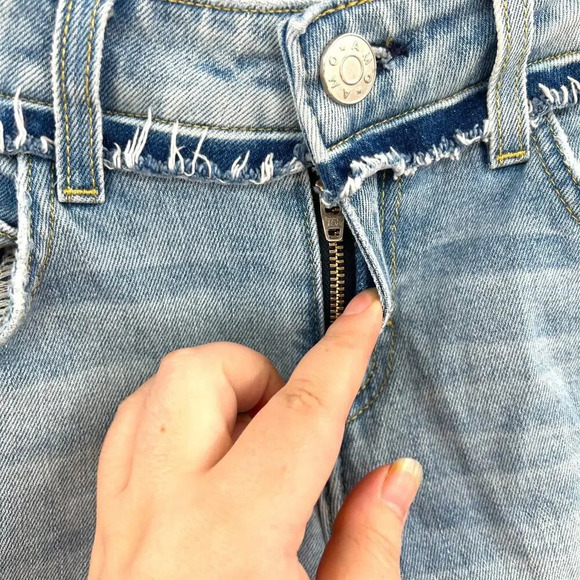 Amo Denim Twist Two Tone Skinny Jeans Cotton Rise & Shine Wash Blue Size‎ 25 - Picture 5 of 14